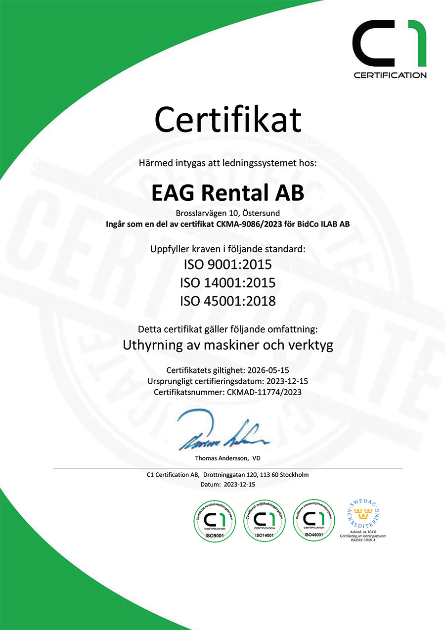 C1 ISO-Certifiering